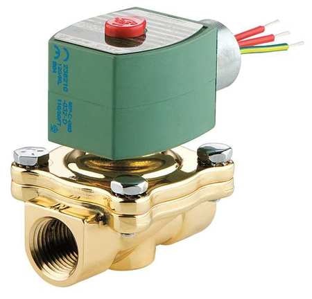 8210G95-24V: Valve,Solenoid, 2 Way Normally Closed, 3/4", NPT, 24Vac, 5 Cv 0-150 PSI Air and Water Pilot Operated General Service Brass Body with NBR Seals