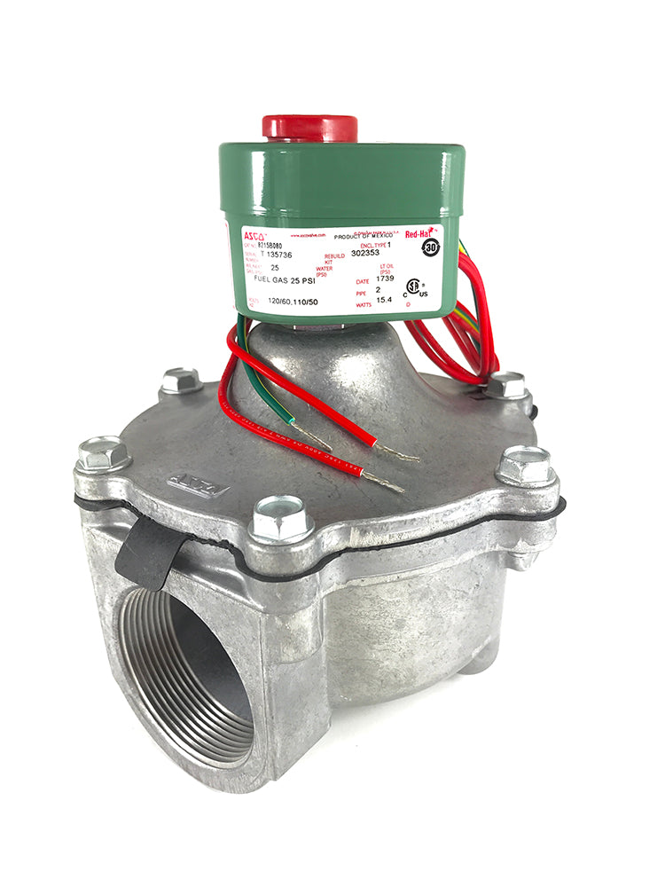 8215B080-120/60: 2" NPT N.C.  0 Min Diff.  60cv 3,251,000BTU/Hr 120VAC 25PSI Air/Fuel/Gas