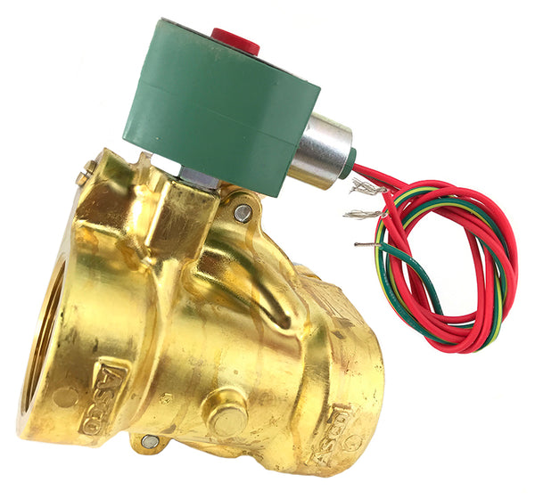 8220G13: Valve,Solenoid, 2 Way Normally Closed, 2", NPT, 120Vac, 43 Cv 5-50 PSI Steam 5-150 PSI Hot Water Pilot Operated Brass Body with EPDM Diaphragm