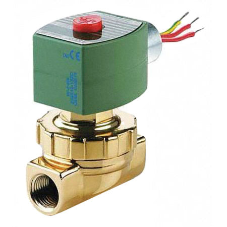 8220G407-208V: Valve,Solenoid, 2 Way Normally Closed, 3/4", NPT, 208Vac, 8.8 Cv 5-50 PSI Steam 5-150 PSI Hot Water Pilot Operated Brass Body with EPDM