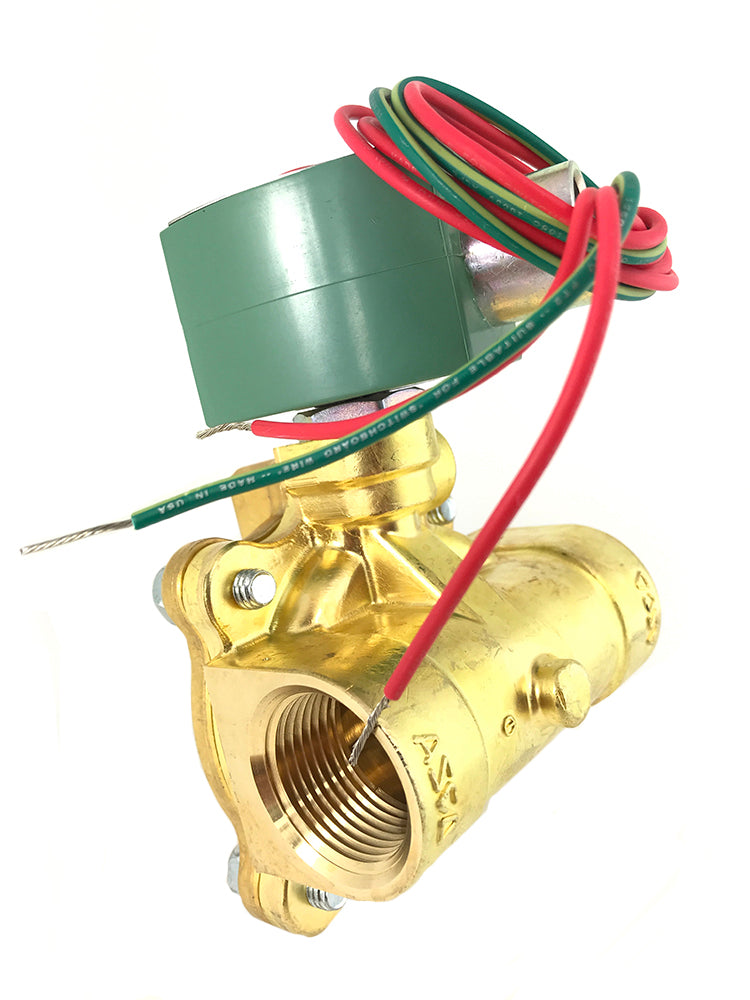 8220G9-24V: Valve,Solenoid, 2 Way Normally Closed, 1 1/4", NPT, 24Vac, 15 Cv 5-50 PSI Steam 5-150 PSI Hot Water Pilot Operated Brass Body with EPDM