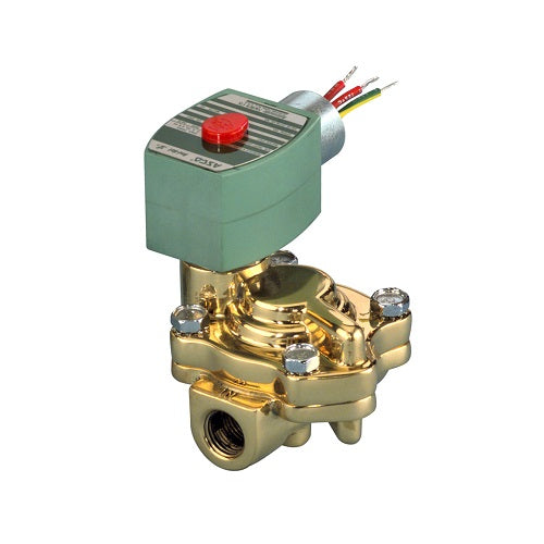 8221G7: Valve,Solenoid, 2 Way Normally Closed, 1", NPT, 120Vac, 11.5 Cv 5-150 PSI Water Pilot Operated Slow Closing Brass Body with NBR Seals