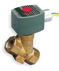 8222G74: Valve,Solenoid, 2 Way Normally Closed, 3/8", NPT, 120Vac, 2.5 Cv 1-125 PSI Steam Pilot Operated Brass Body with Teflon Seals and Nema 4X