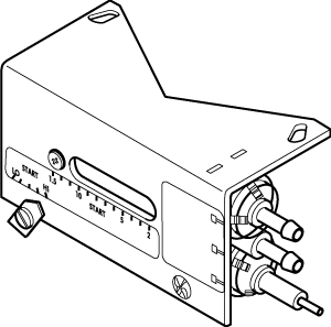 AK-42309-500: Positive Positioning Relay with Mounting Linkage, Direct Acting, factory set span at 5#