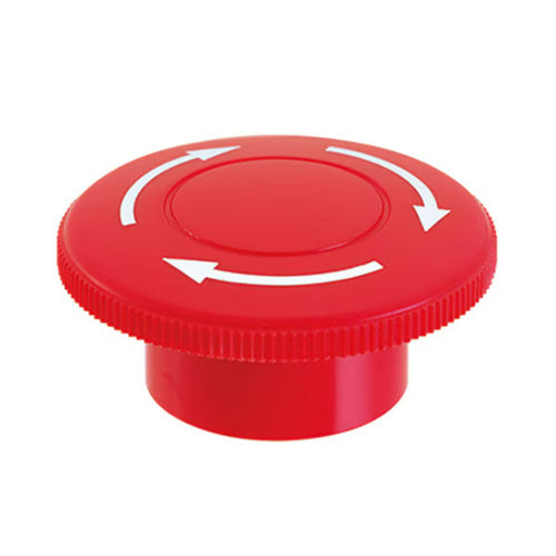 AVW3B-R: Pushbutton Cap 29mm Pushlock Turn Reset Red