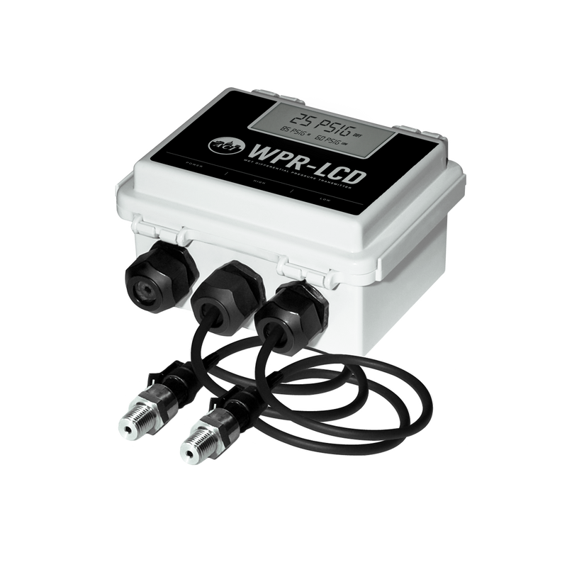 A/WPR2-100-10: Wet to Wet Diff Pressure Transducer w/Remote Probes 4-20mA, 0-5, 0-10VDC, 0-15, 0-25, 0-50, 0-100