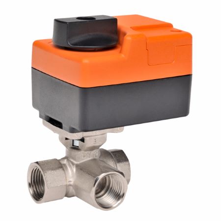 B311B+TR24-SR-T: Characterized Control Valve (CCV), 1/2", 3-way, Cv 1.9  Valve Actuator, Non fail-safe, AC/DC 24 V, 2...10 V, terminals, Modulating Actuator