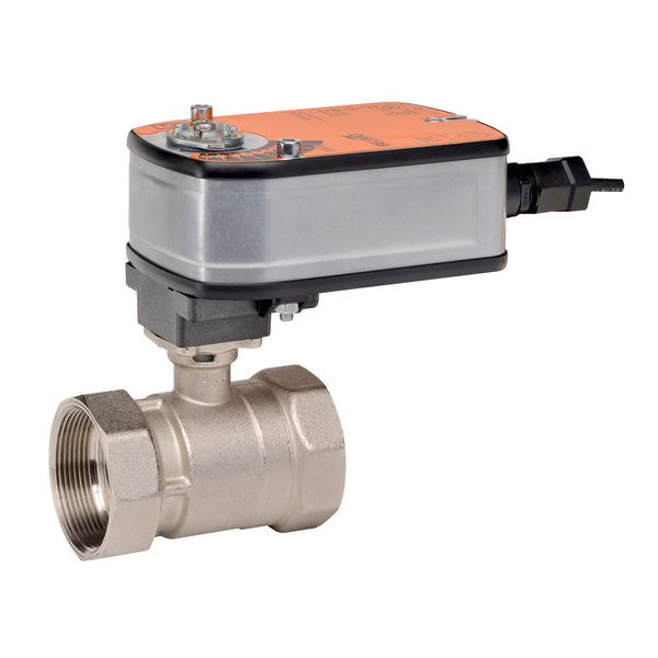 B230+LF24-MFT US: 1-1/4" 19cv 2-way ball valve with 24VAC Spring Return Modulating Actuator