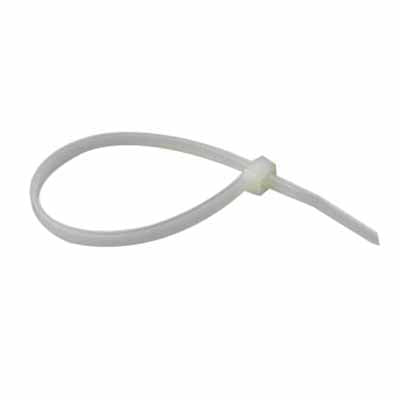 WT07C: White wire ties, 7in. nylon, 50 tensile strength, 100pk