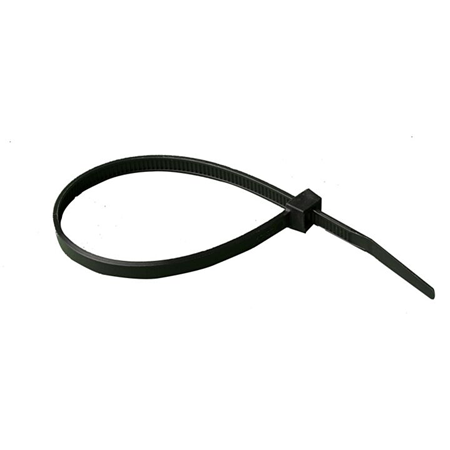 WTB07C: Black wire ties, 7in. nylon, 50 tensile strength, 100pk