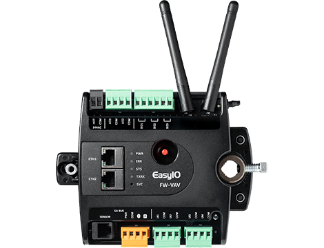 EASYIO-FW-VAV: EasyIO programmable FW-VAV controller, integrated actuator