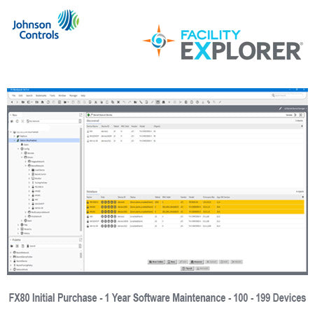 FX-SC8D100M1-0: Geo. Restricted Product, Initial purchase 1-Year Software Maintenance for FX80 with 100-199 field devices