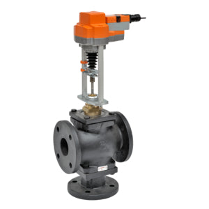 G7100+EVB24-SR: 4" 3-way Globe Valve with 2-10V Non Spring Return Actuator