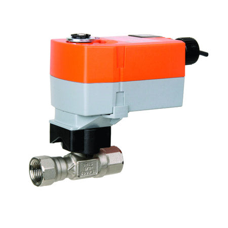 B215HT455+TFRX24-MFT: 1/2" High Temp 2 way ball valve with spring return proportional actuator