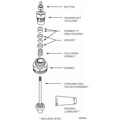 14003294-004: REPACK KIT,1/2-1 1/4" 1/4"STEM