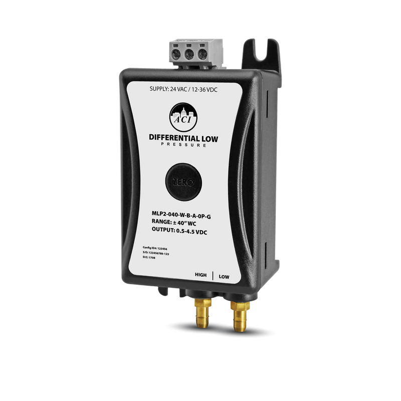 A/MLP2-003-W-U-A-A-0P: Differential Pressure, Panel Mount, 3.00 inWC, UniDirectional, +/- 0.5% FSO, 4-20mA