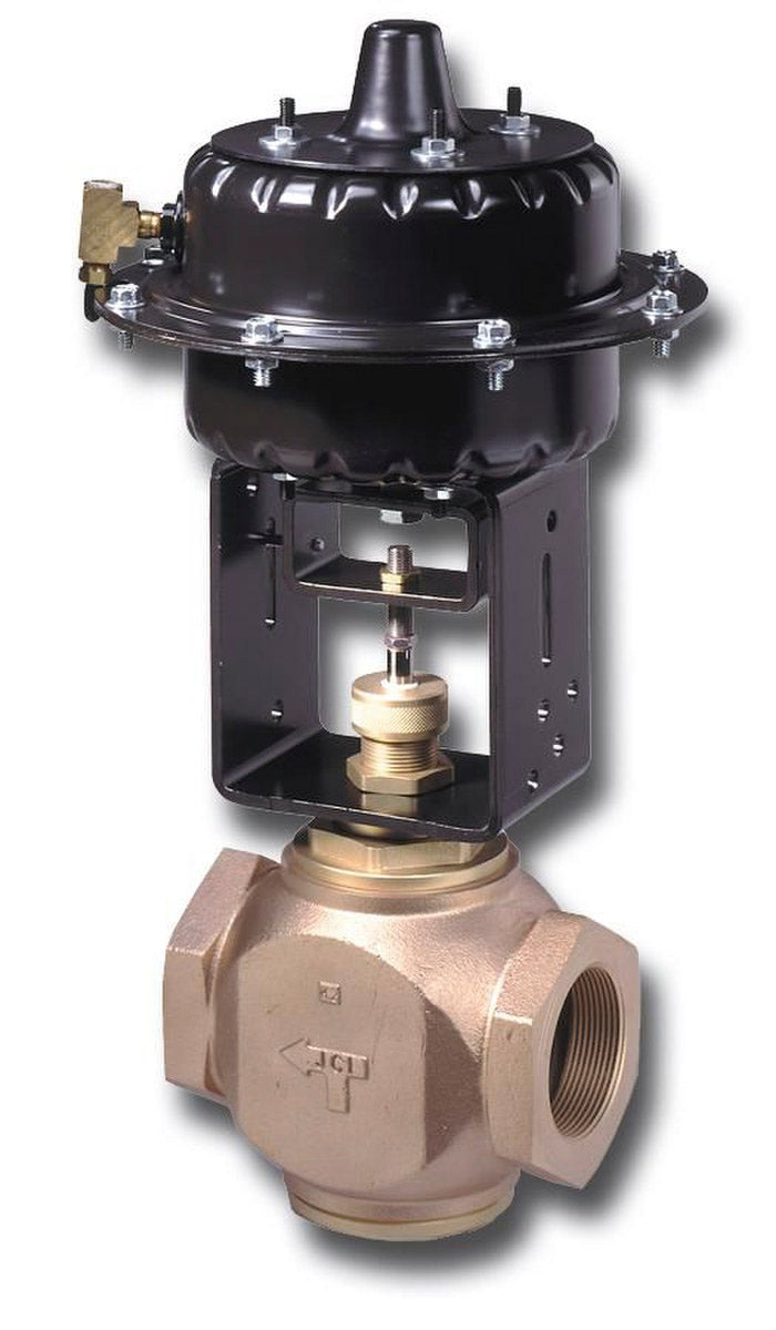 VG7443ET: Valve,Globe, 2 Way Normally Closed, 1/2", NPT, 1.8 Cv Equal Percentage Flow Cast Bronze Body with Stainless Steel Trim, Standard Threaded Stem