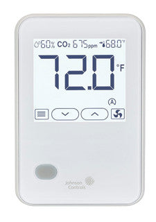 NSB8MHC241-0: Network Sensor; 3"X4.5" MS/TP; Temp; 3%RH; CO2; PIR; Display; Setpoint; White, No Logo