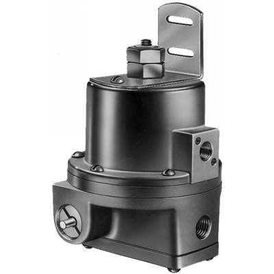 PP901A1004: Pressure Reducing Valve, 45-150 PSI Inlet Pressure Range, 0-25 PSI Adjustable Outlet Pressure Range, 1/4" Npt Inlet and Out Air Connection, 1/8"