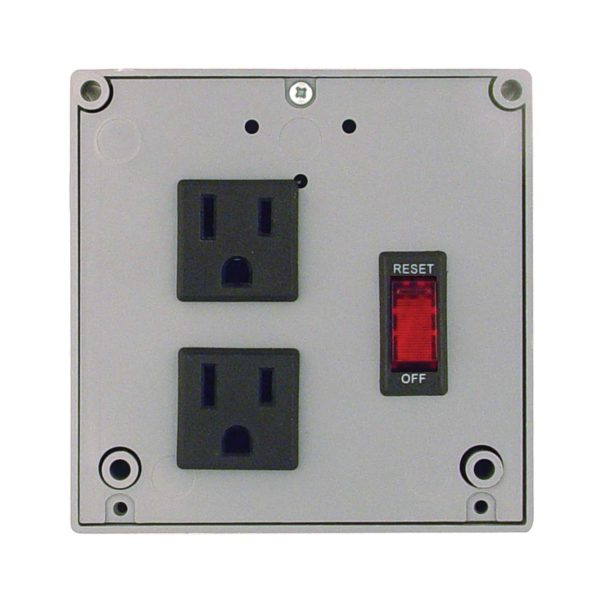 PSPT2RB10: Enclosed Power Control Center, 10 Amp Switch/Breaker, 120 Vac, 2 Outlets