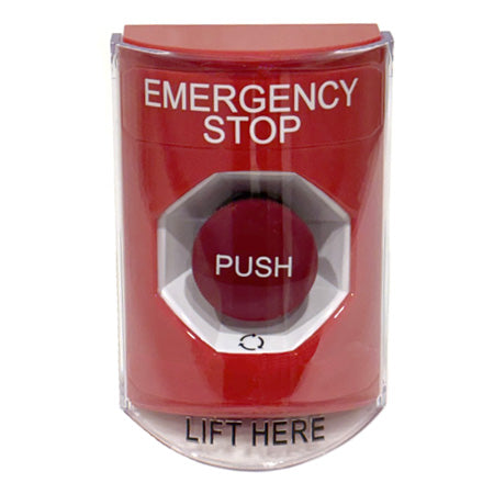 SS2021ES-EN: Emergency Stop, Stopper Station, Red, Shield