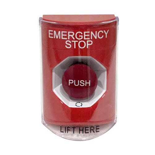 SS2021ES-EN: Emergency Stop, Stopper Station, Red, Shield