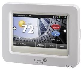 T9180: Commercial high-resolution color touch screen digital room thermostat and integral Skyport Cloud Services Wi-Fi