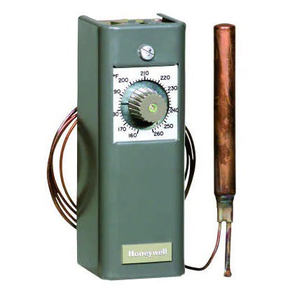 T991A1194: Proportional Temp Control, 24-30Vac, 55-175 Degree Setpoint, 200 Degree Max Operating Temp, 3.5-36 Degree Throttling Range, 1/2"x3 9/16" Copper