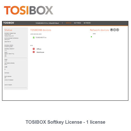 TBSKL1: TOSIBOX SOFTKEY LICENSE, 1 license