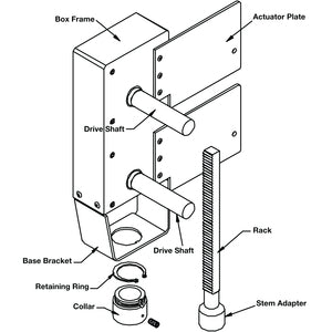 UGLK0032: Retrofit valve linkageFor Belimo 4"-6" G6/G7..Dual with Belimo Rotary Actuators