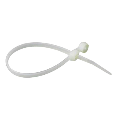 WTM07C: White wire ties with mounting hole, 7in. nylon, 50 tensile strength, 100pk