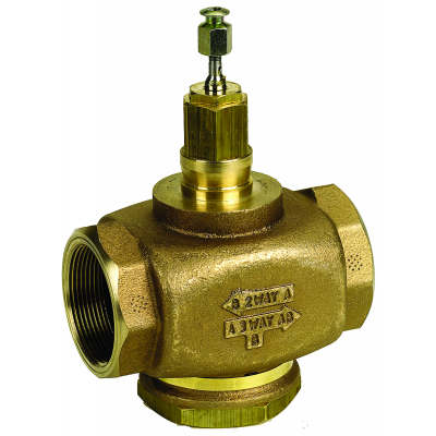 V5011N1032: Valve,Globe, 1/2", NPT, two way stem down to close red brass body stainless steel stem chilled or hot water with up to 50% glycol low pressure