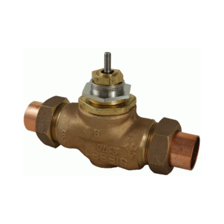 VB-7214-0-4-03: Valve,Globe, 1/2", Union Sweat, 2.2 Cv Two-way Equal Percentage Flow Bronze Body with Brass Trim, Stem Up Open