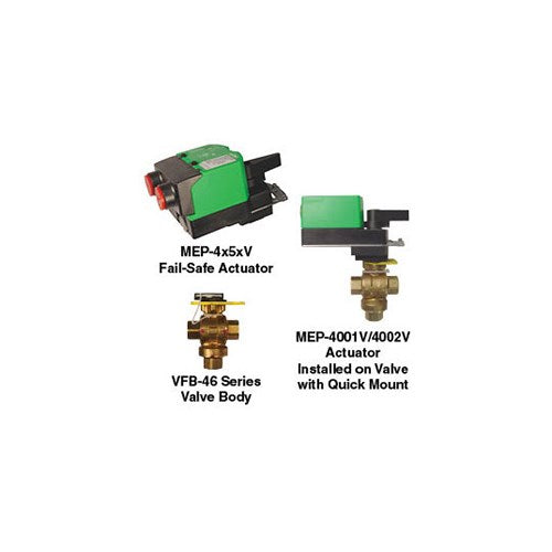 VEB-4602JBCL: Valve: 1/2" 3W NPT 4.3CV, Proportional, Failsafe, 24VAC/VDC