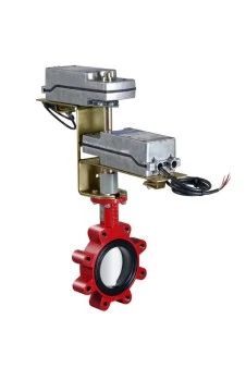 VFN050LB292NGGA: 5" 2-Way 1376cv Butterfly valve Steam Rated to 50PSI. with 0-10VDC Spring Return Actuators