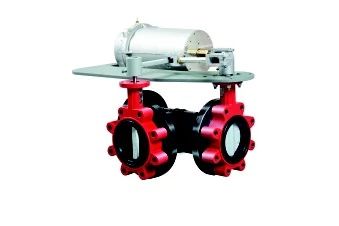 VFG-060NB-002A: BTRFLY 3-WAY 6" CV=1850; BFLY 3-WAY D 6" FLANGE ANSI125/150 CV=1025; Positioner; 50 PSI Closeoff; Proportional