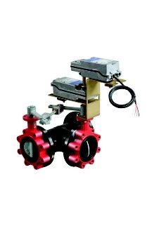 VFD030HB292NGGC: 3-way Butterfly valve, spring return, 0-10VDC, 3in, 267 Cv, 2 end switches