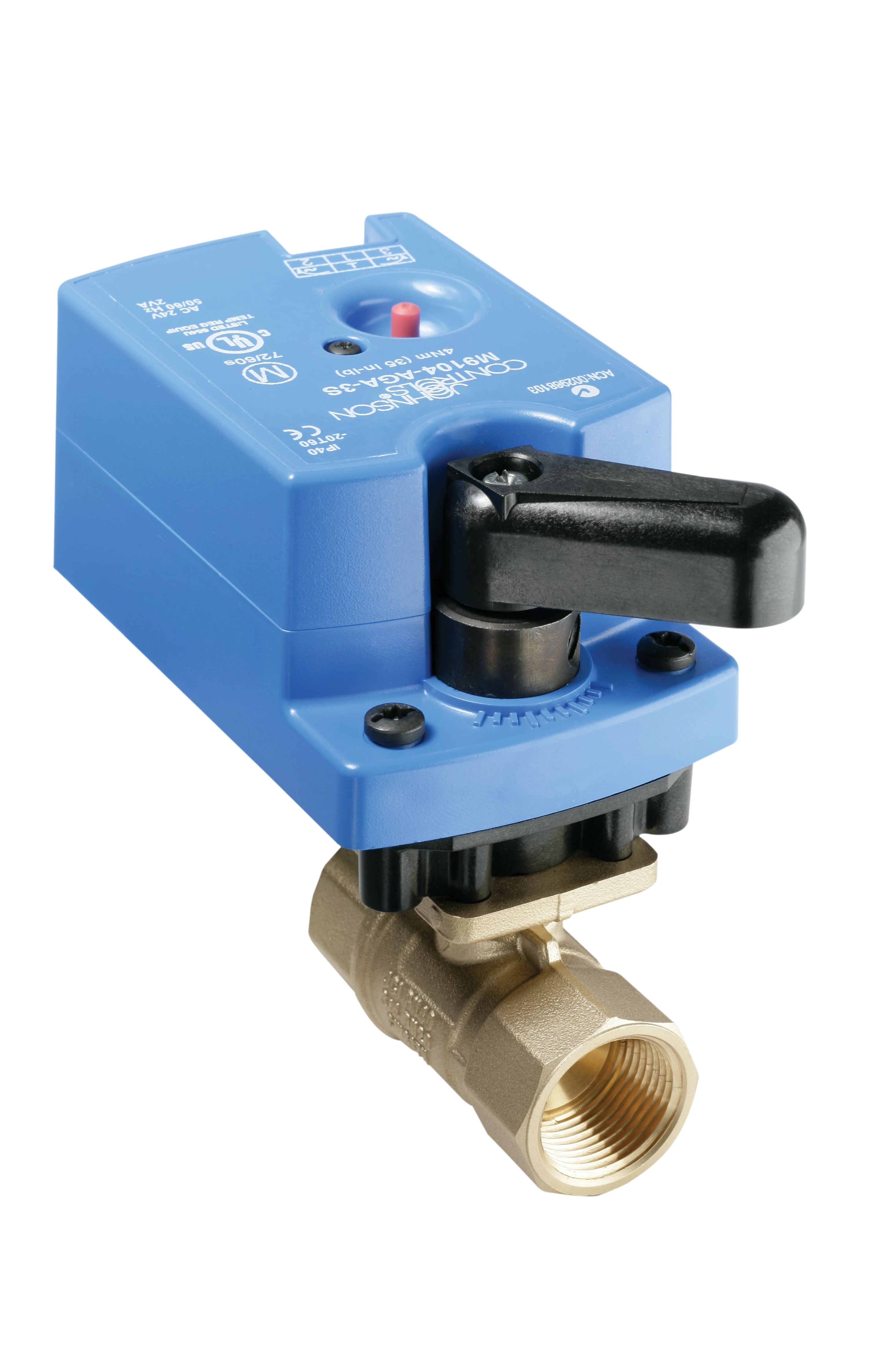 VG1241AD+9A4IGA: 1/2" 2W BALL VALVE 1.2CV; BRASS TRIM NON-SPR RET VA9104-AGA-2S NO SWITCH FLOATING CONTROL