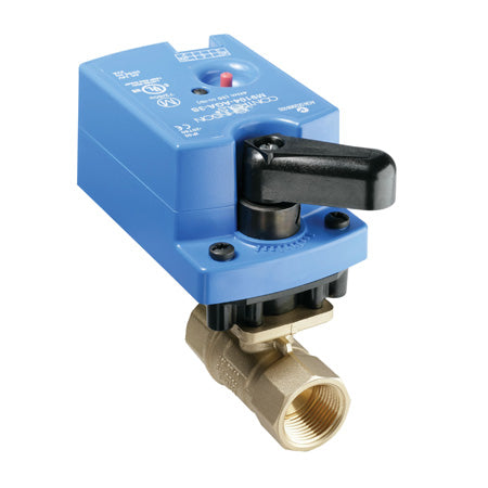 VG1241AG+9A4AGA: 1/2" 2-Way Ball Valve, Brass Trim, Non-Spring Return, No Switch