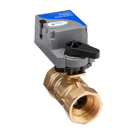 VG1241ER+910HGA: 1-1/2" 2-Way Ball Valve, Brass Trim, Non-Spring Return, No Switches, Proportional
