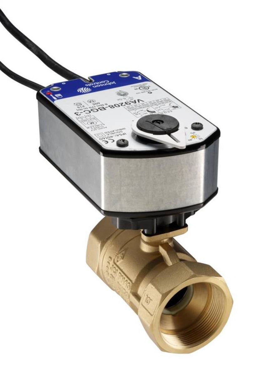 VG1241ES+958BGC: Valve,Assembly, 2 Way Normally Closed, 1 1/2", NPT, 0-10Vdc, 2-10Vdc, 24Vac, 24Vdc,, 46.8 Cv Equal Percentage Flow Forged Brass Body