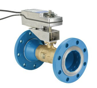 VG12A5MW+92NBGA: 4" 2-way flanged ball valve 185cv spring return 24VAC N.O. no end switch.