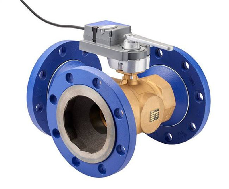 VG18A5GT+92NGGA: Valve,Assembly, 2 1/2", 0-10Vdc, 2-10Vdc, 24Vac, 24Vdc,, ASME Class 150 Flange, 74 Cv 3 Way Equal Percentage Flow Forged Brass Body with