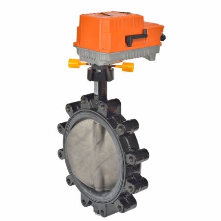 F6150HD+PKRXUP-MFT-T: Butterfly Valve (BFV), 6", 2-way, ANSI Class Consistent with 125, Cv 1579  Configurable Valve Actuator, Electrical fail-safe, AC 24...240