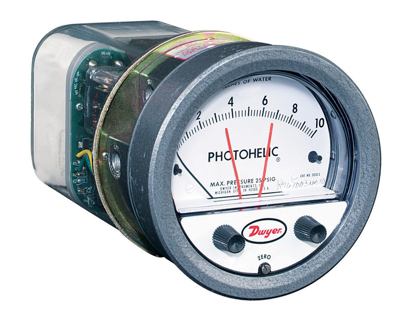 A3300-0: A3300-0 PHOTOHELIC SWITCH/  GAGE, DOUBLE CIRCUIT, RANGE .25-0-.25 IN WC, UL/CSA APPROVED