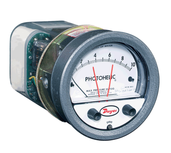 A3002: Pressure switch/gage, range 0-2.0" w.c