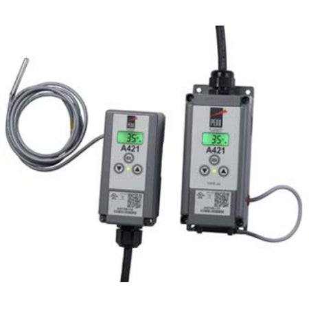 A421ABC-06C: Temperature Control, Electronic, 120/240 Vac, -40/212 Degree Temperature Control Range, Front Panel LCD, Nema 1 Enclosure, Din Rail or Surface