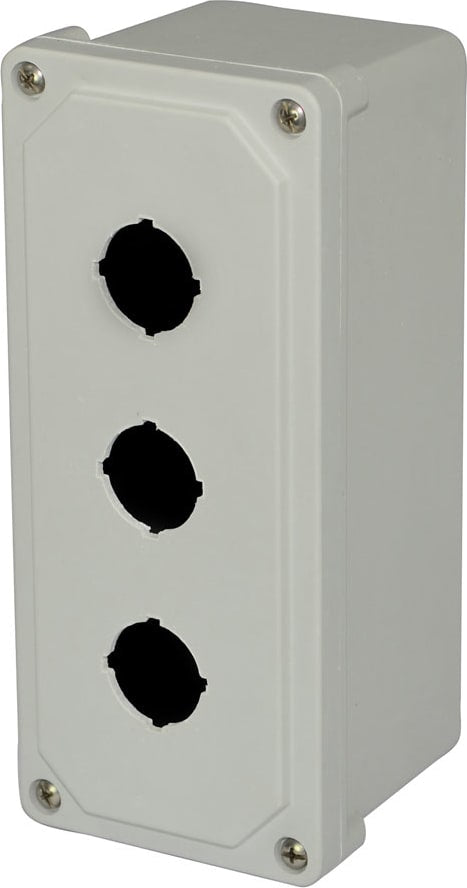 AM3PB22: Wall mount enclosure assembly with 3 pushbutton holes in cover