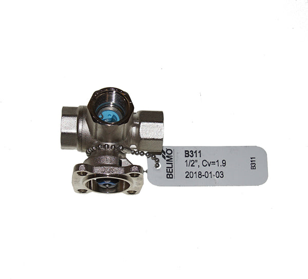 B311: 1/2" 3-Way Ball Valve 1.9 CV