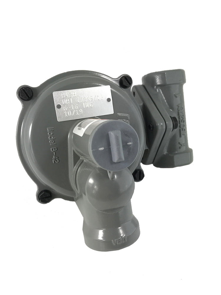 B42R.5 Special: Model B42R 1/2" Gas Regulator with 1/2 x 9/16 Orifice 6-16" Spring Dark Green